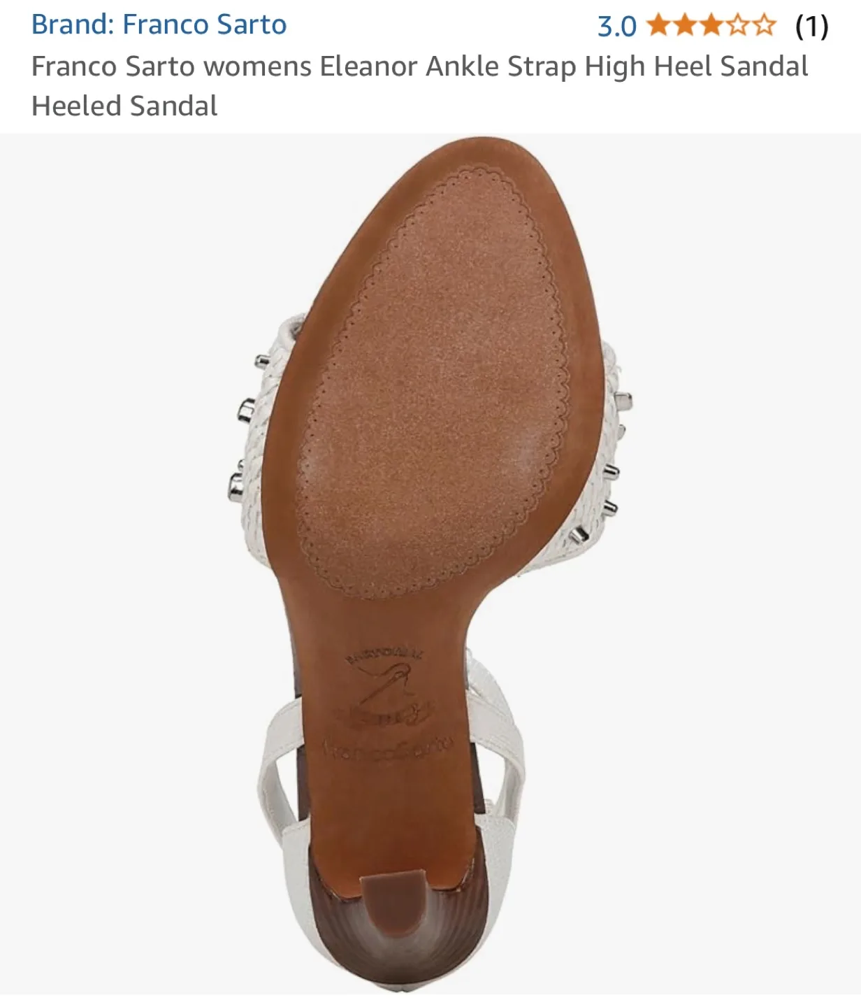 Franco Sarto Eleanor White Ankle Strap High Heel Sandals image indicator(4)