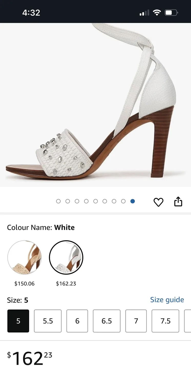 Franco Sarto Eleanor White Ankle Strap High Heel Sandals image indicator(8)