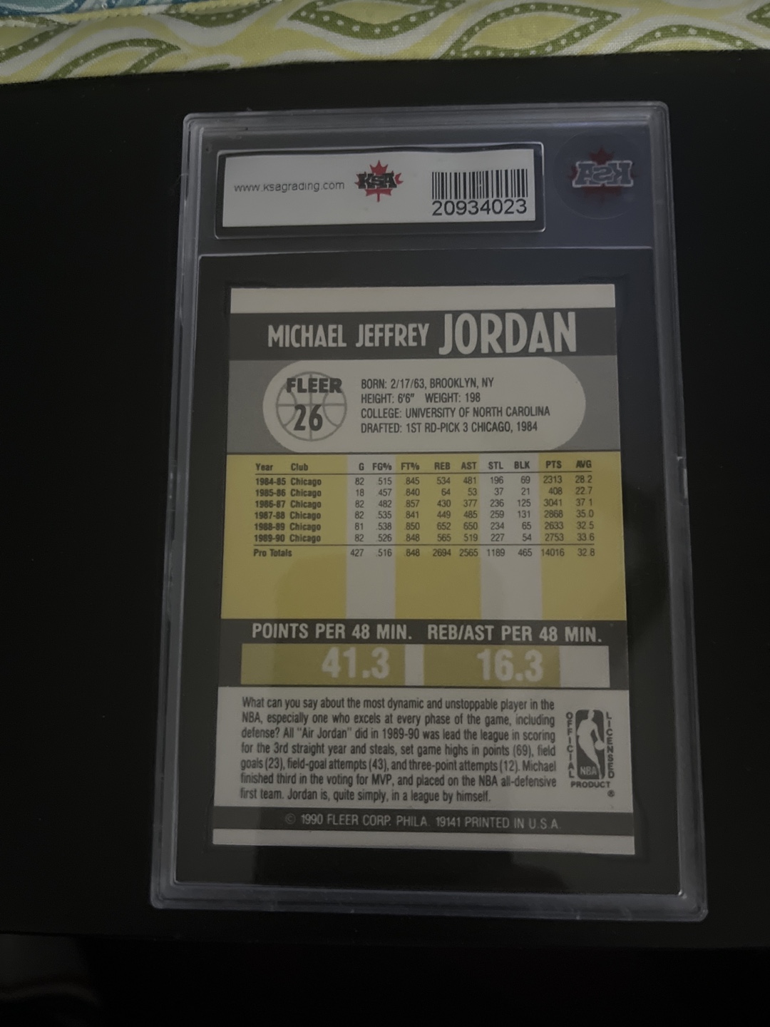 1990-91 Fleer Michael Jordan #26  Graded 8 NMM - photo 2