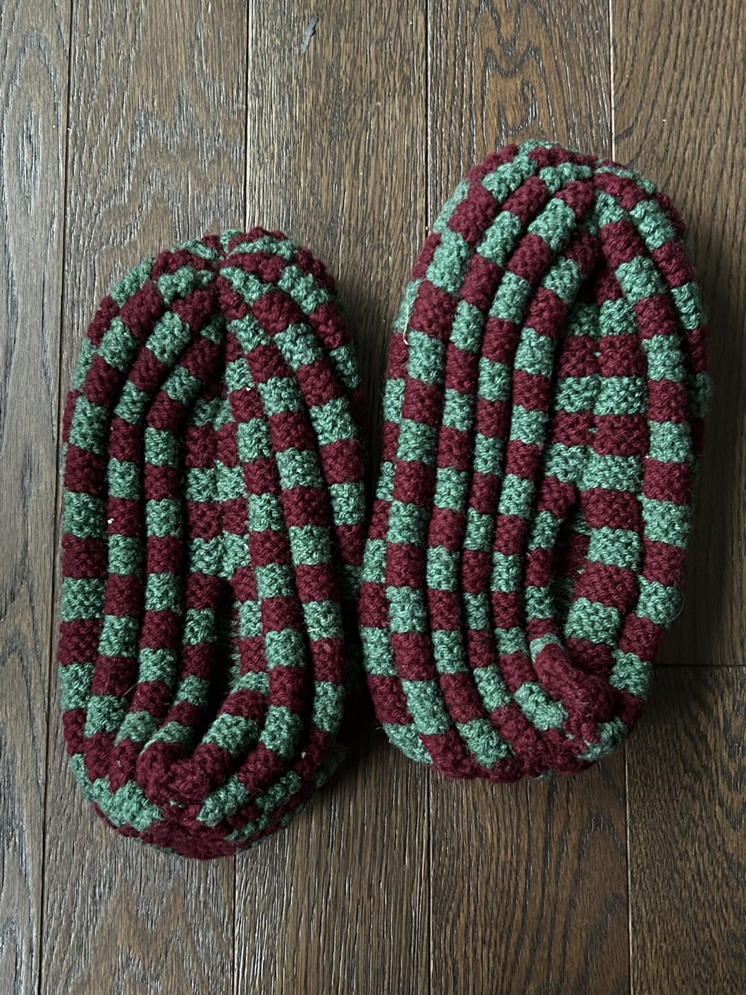 Hand-Knitted Checkered Slippers - Variety of Colours - photo 4