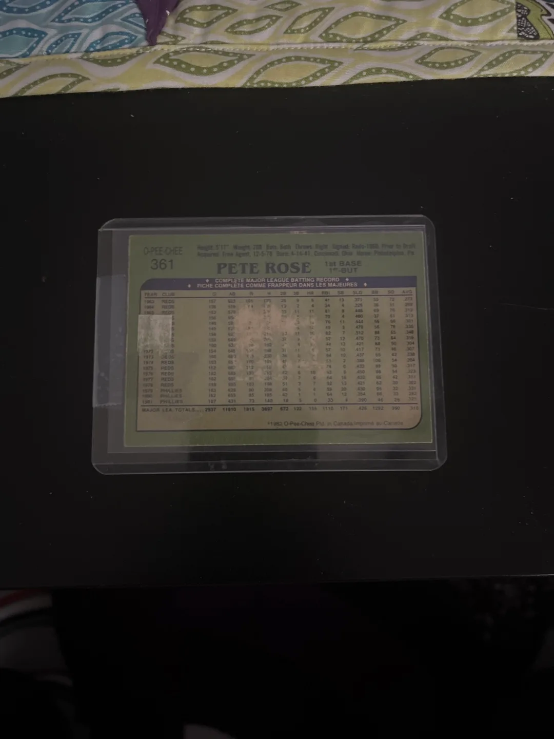 1982 O-Pee-Chee Pete Rose Baseball Card #361 image indicator(2)