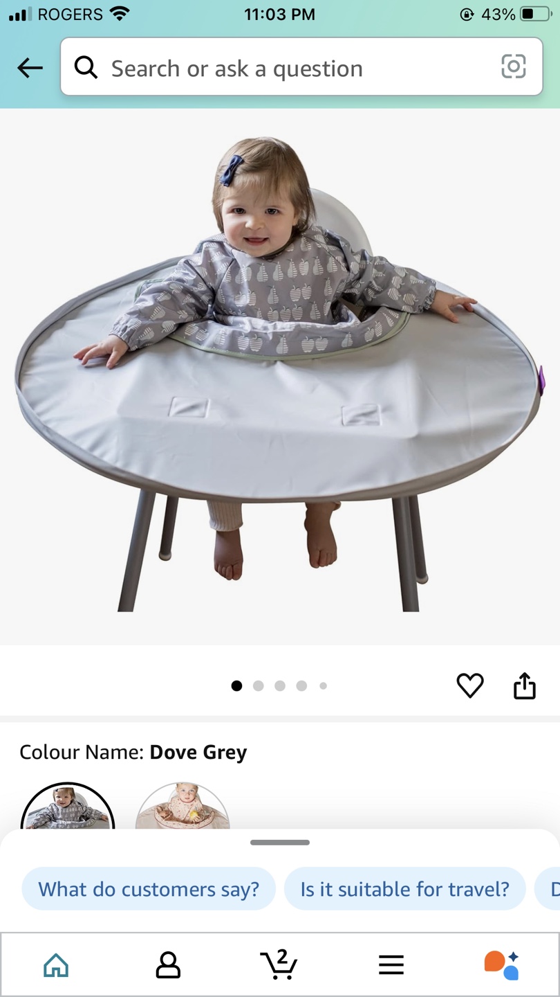Baby Feeding Suction tray for highchair BLW- Dove Grey - photo 3