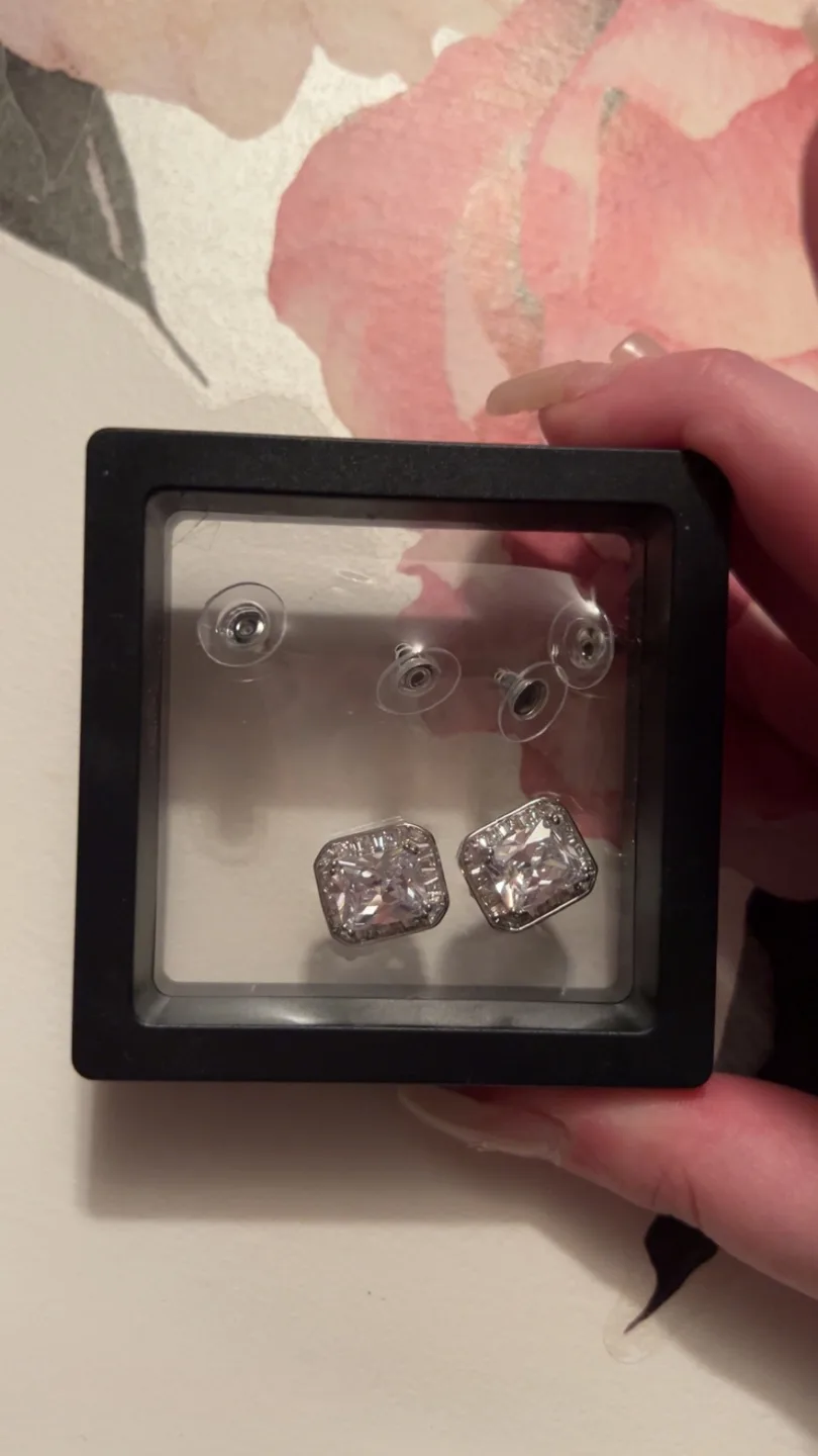 NEW Cubic Zirconia Square Earrings image indicator(4)