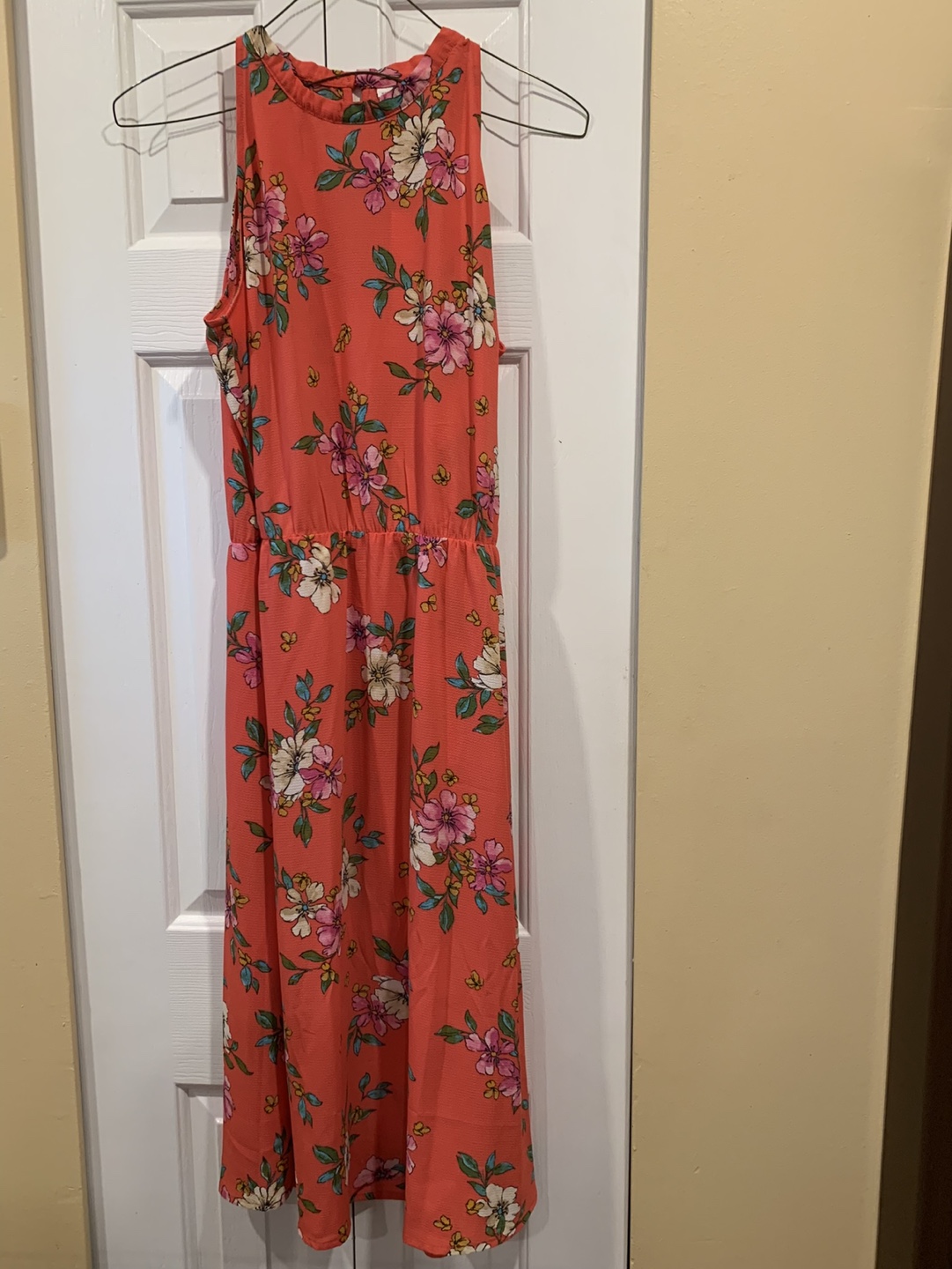 Beautiful Floral on Coral Midi Summer Dress (NWT) - photo 4