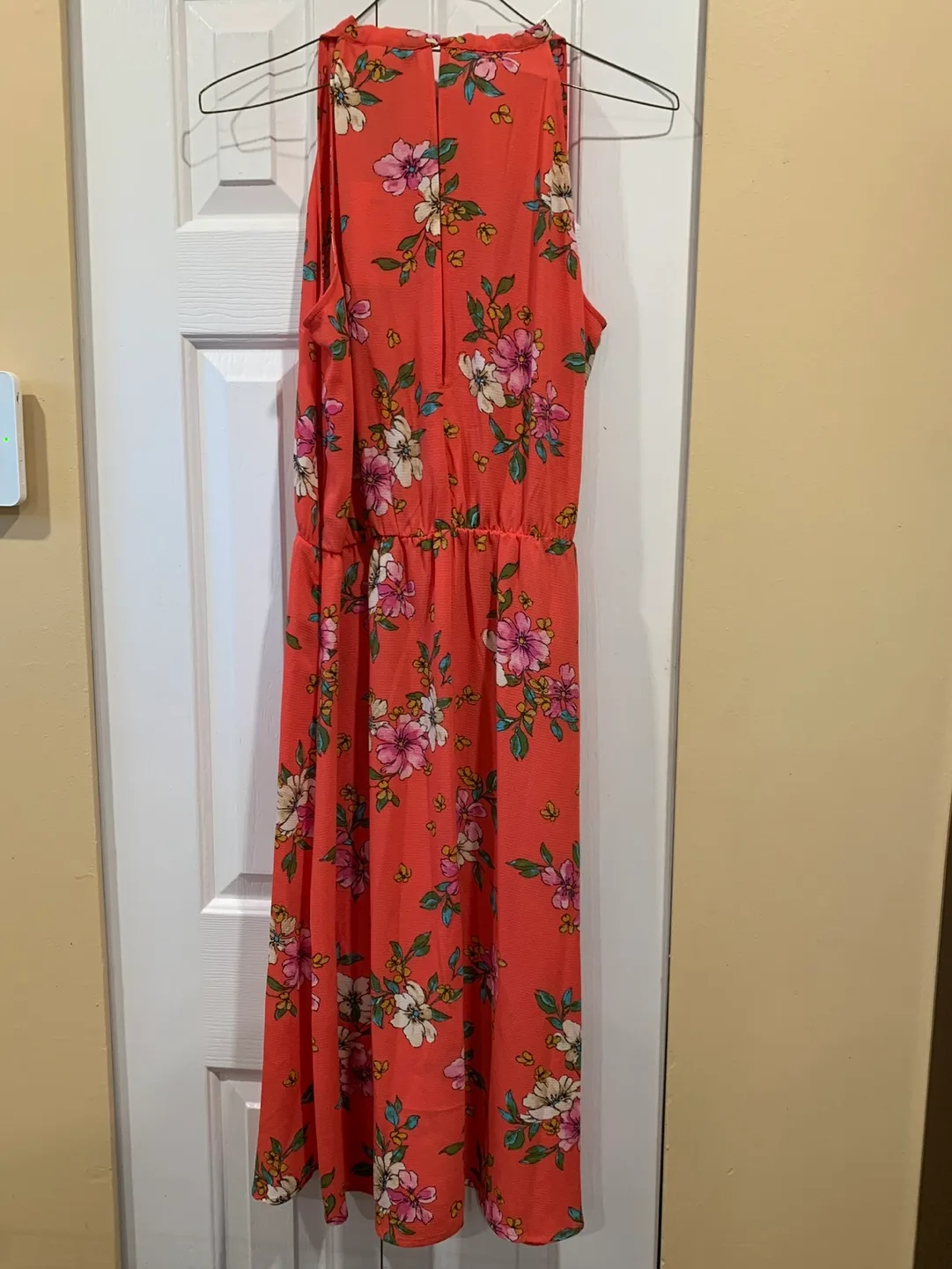 Beautiful Floral on Coral Midi Summer Dress (NWT) image indicator(3)