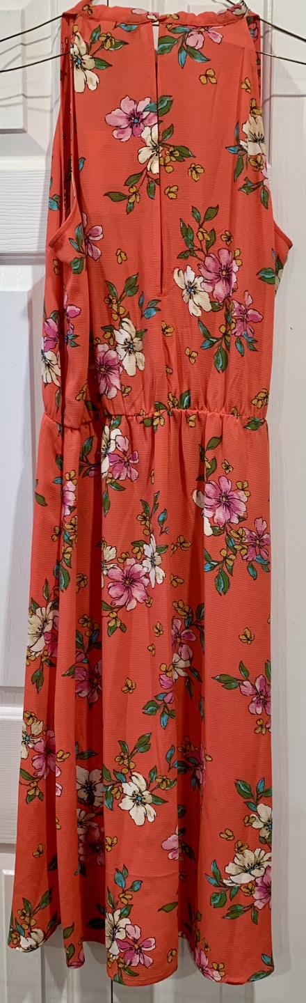 Beautiful Floral on Coral Midi Summer Dress (NWT) - photo 2