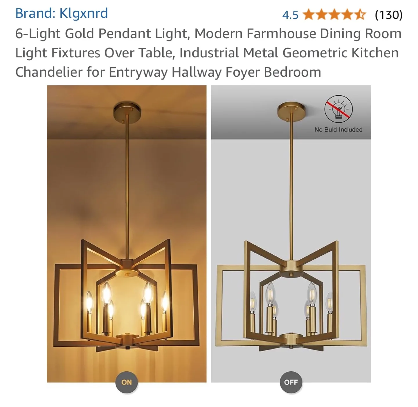 Klgnxrd 6-Light Gold Farmhouse Pendant Light image indicator(4)