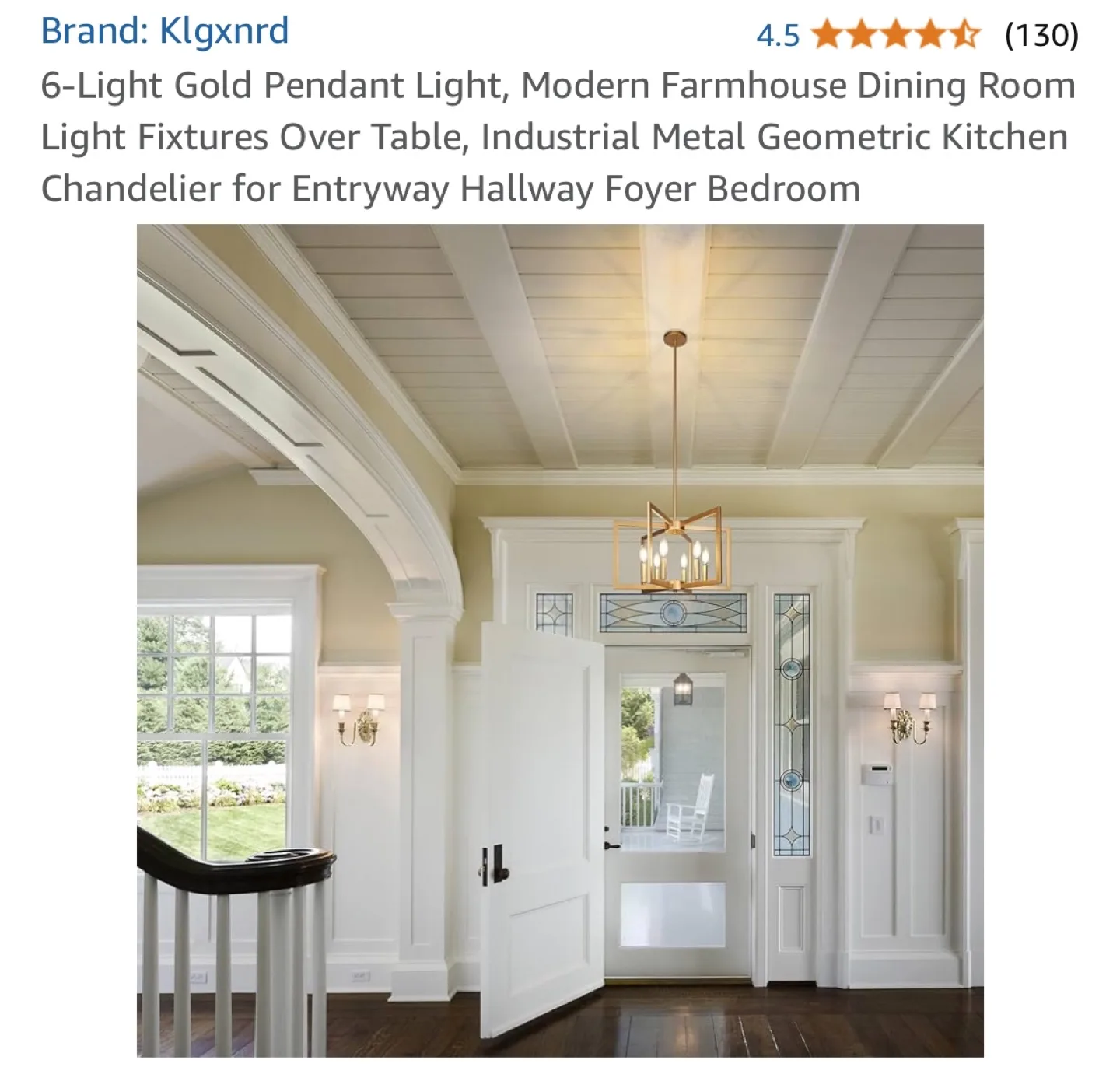 Klgnxrd 6-Light Gold Farmhouse Pendant Light image indicator(2)