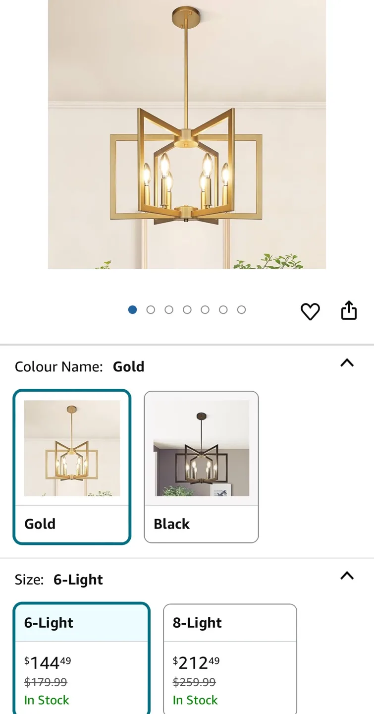 Klgnxrd 6-Light Gold Farmhouse Pendant Light image indicator(6)