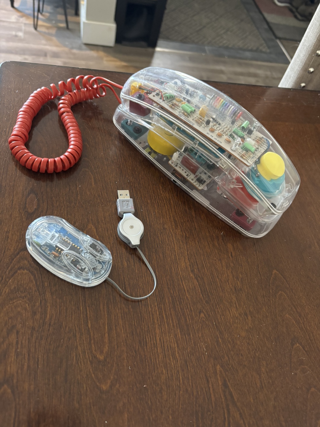 Vintage See-Through Telephone and Mouse