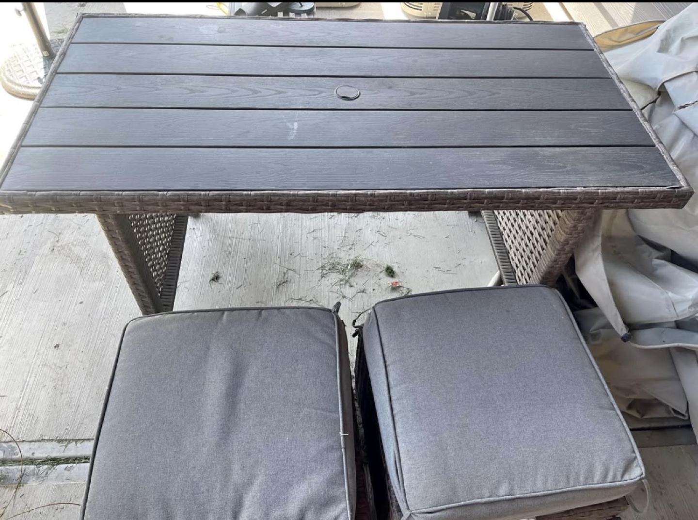 Wicker Patio Bistro Set with Cushions