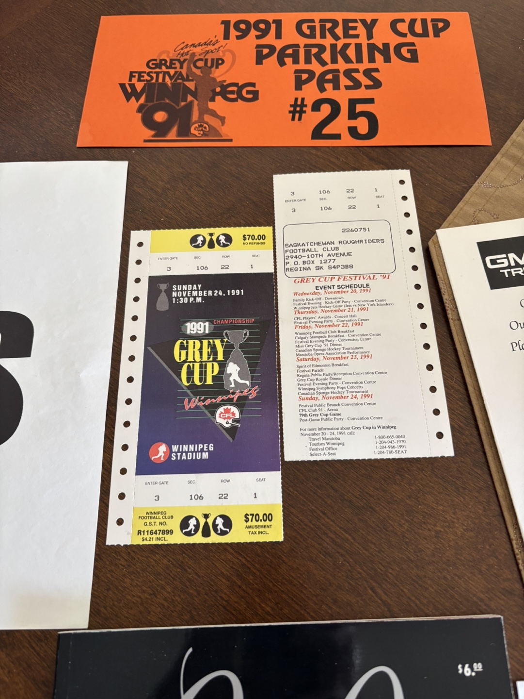 1991 Grey Cup Memorabilia Collection - Autographed!