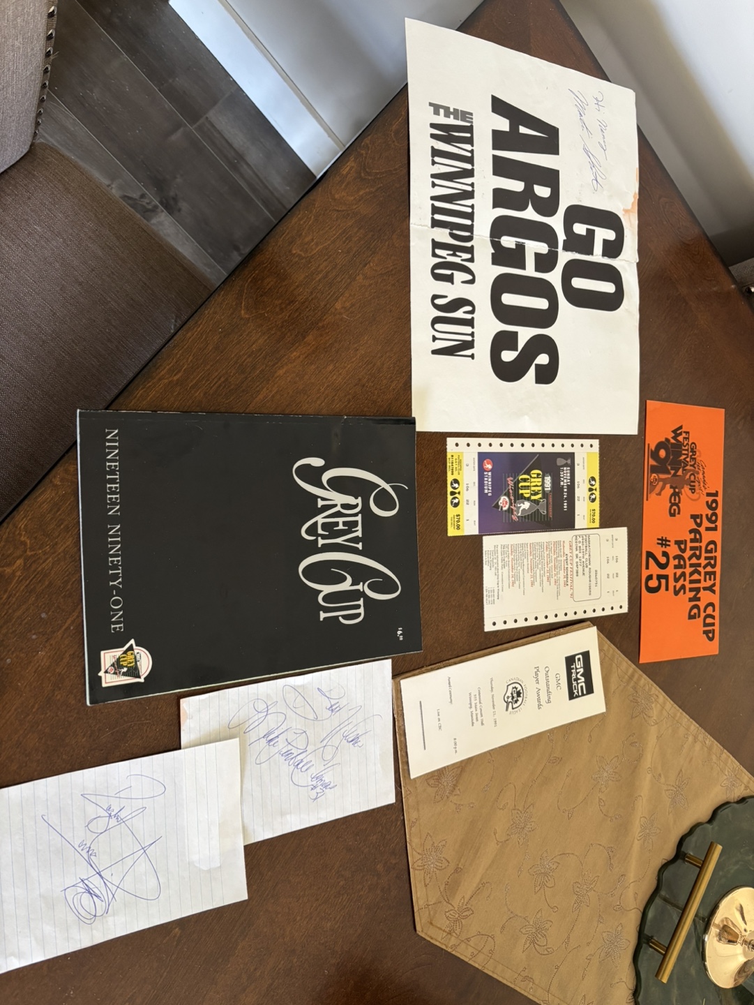 1991 Grey Cup Memorabilia Collection - Autographed! - photo 2