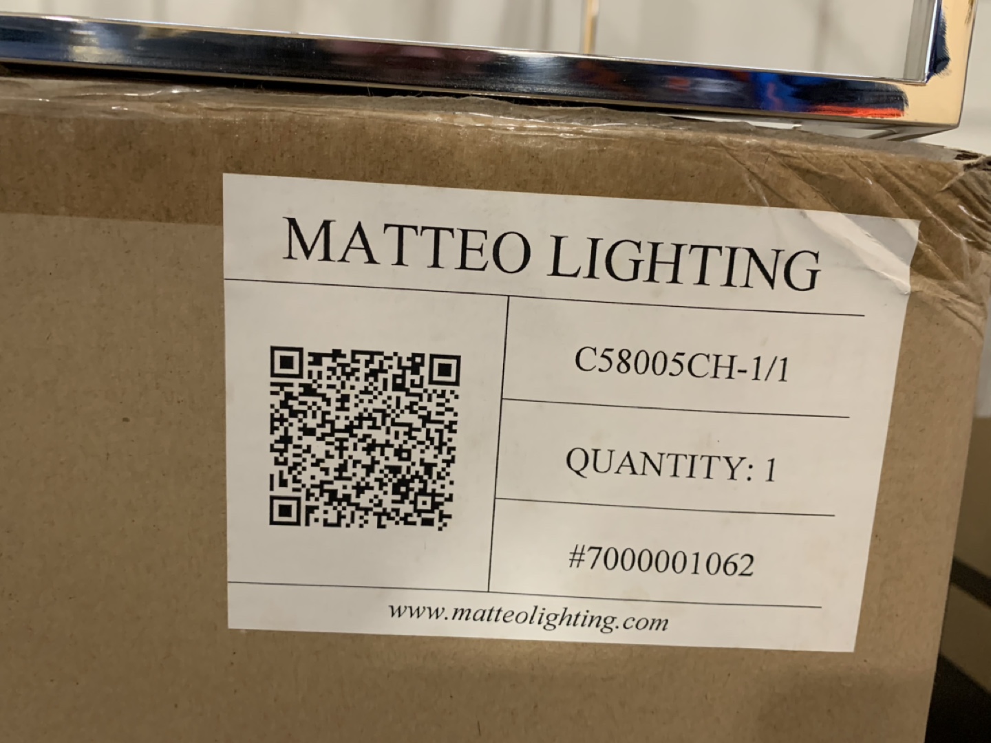 (2) Matteo Lighting Chrome Square Chandelier light fixtures