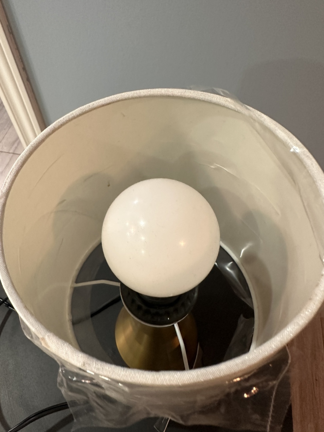 Modern Gold Table Lamp with White Shade - photo 2