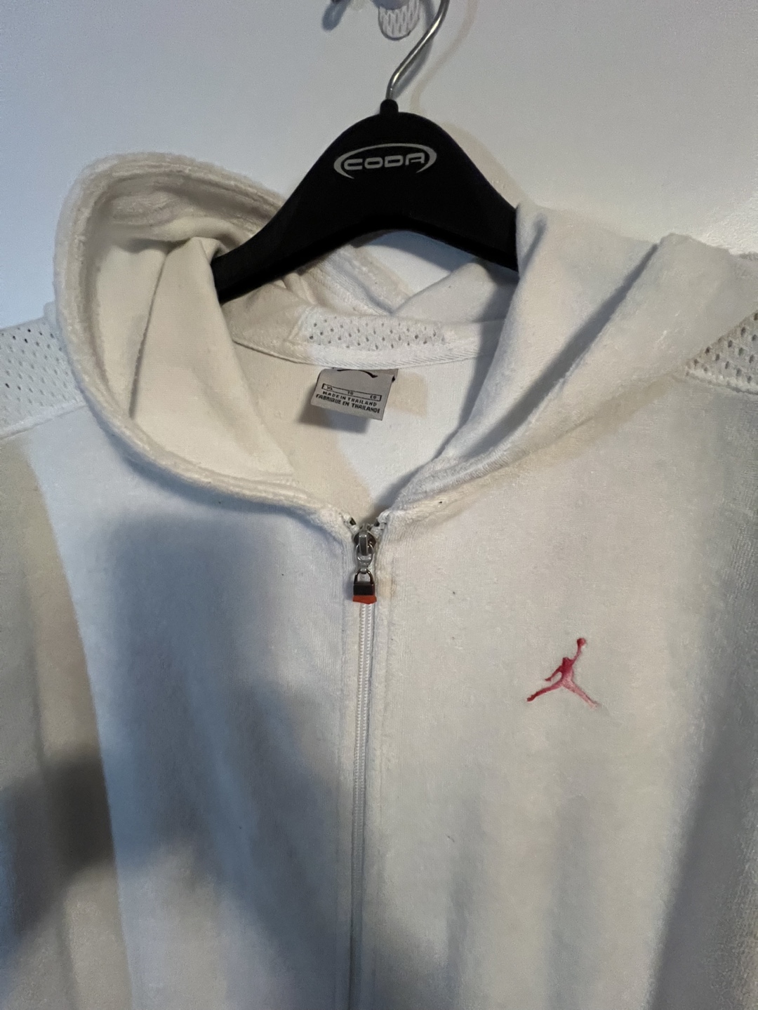 Jordan Brand Vintage  White Sleeveless Hoodie Zip-Upize XL