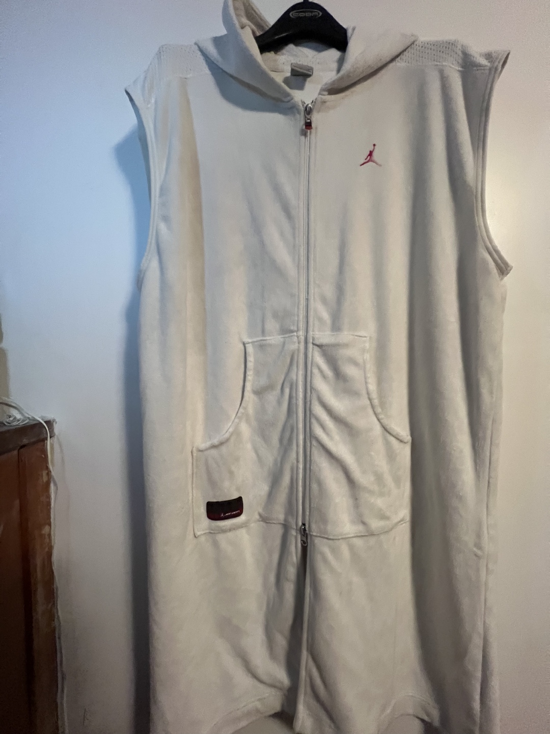 Jordan Brand Vintage  White Sleeveless Hoodie Zip-Upize XL - photo 2