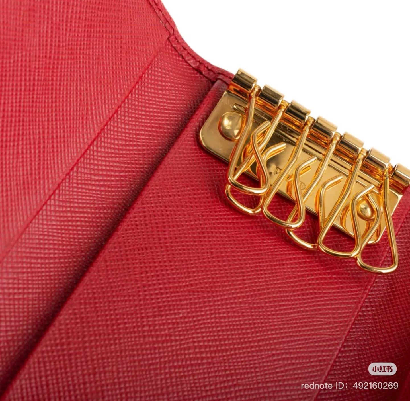 Authentic Prada Red Leather Key Case image indicator(2)