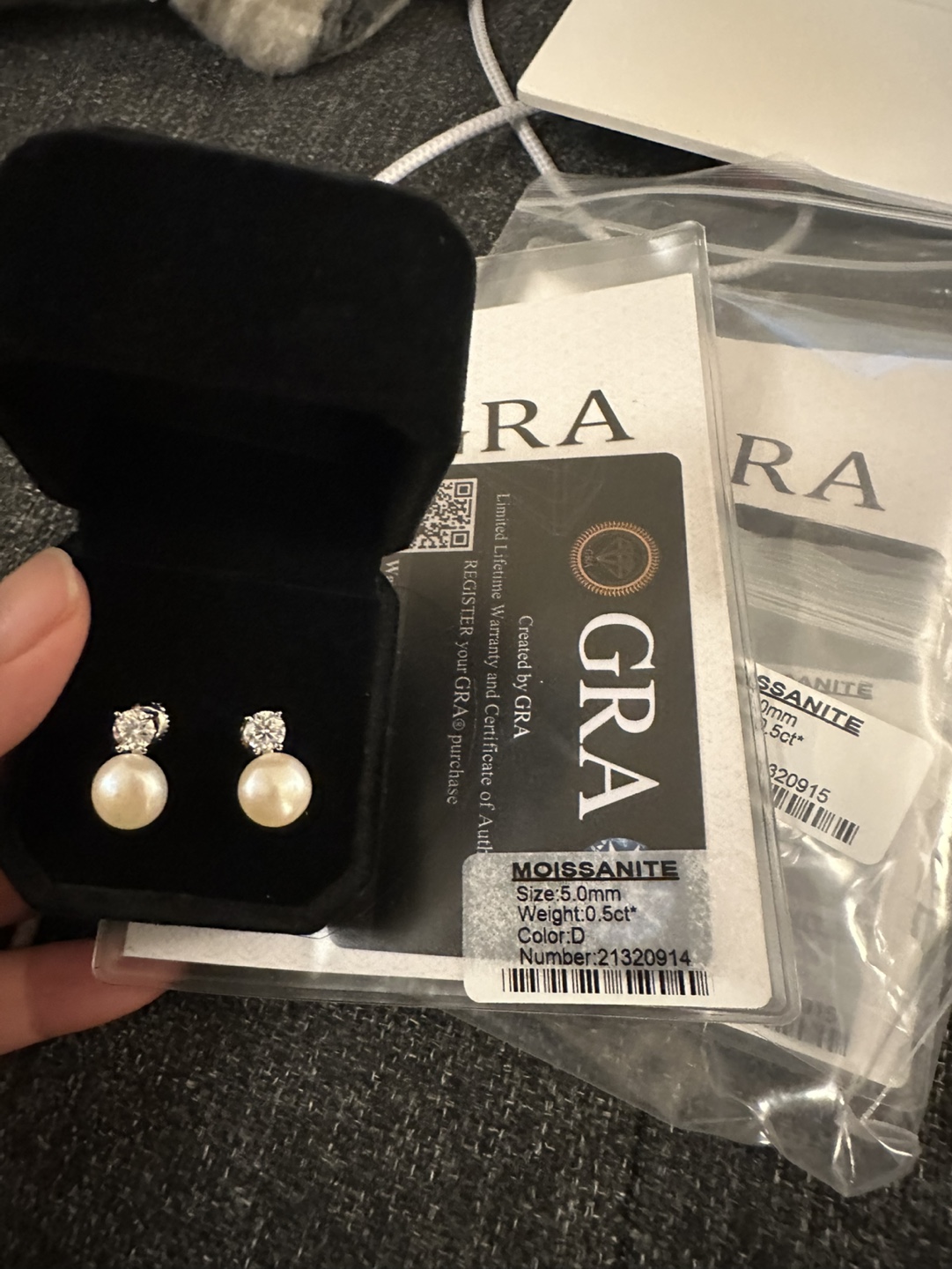 Moissanite Pearl Earrings - photo 2