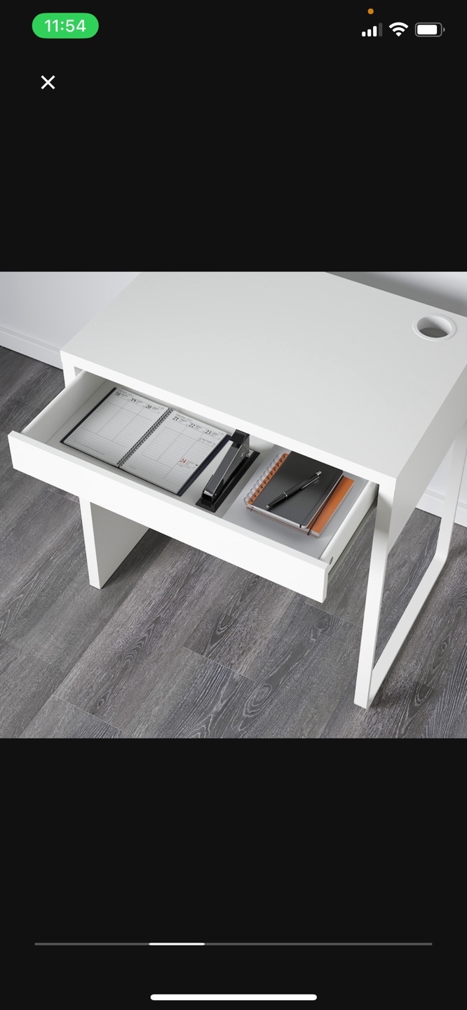 White IKEA Desk with Drawer - photo 2