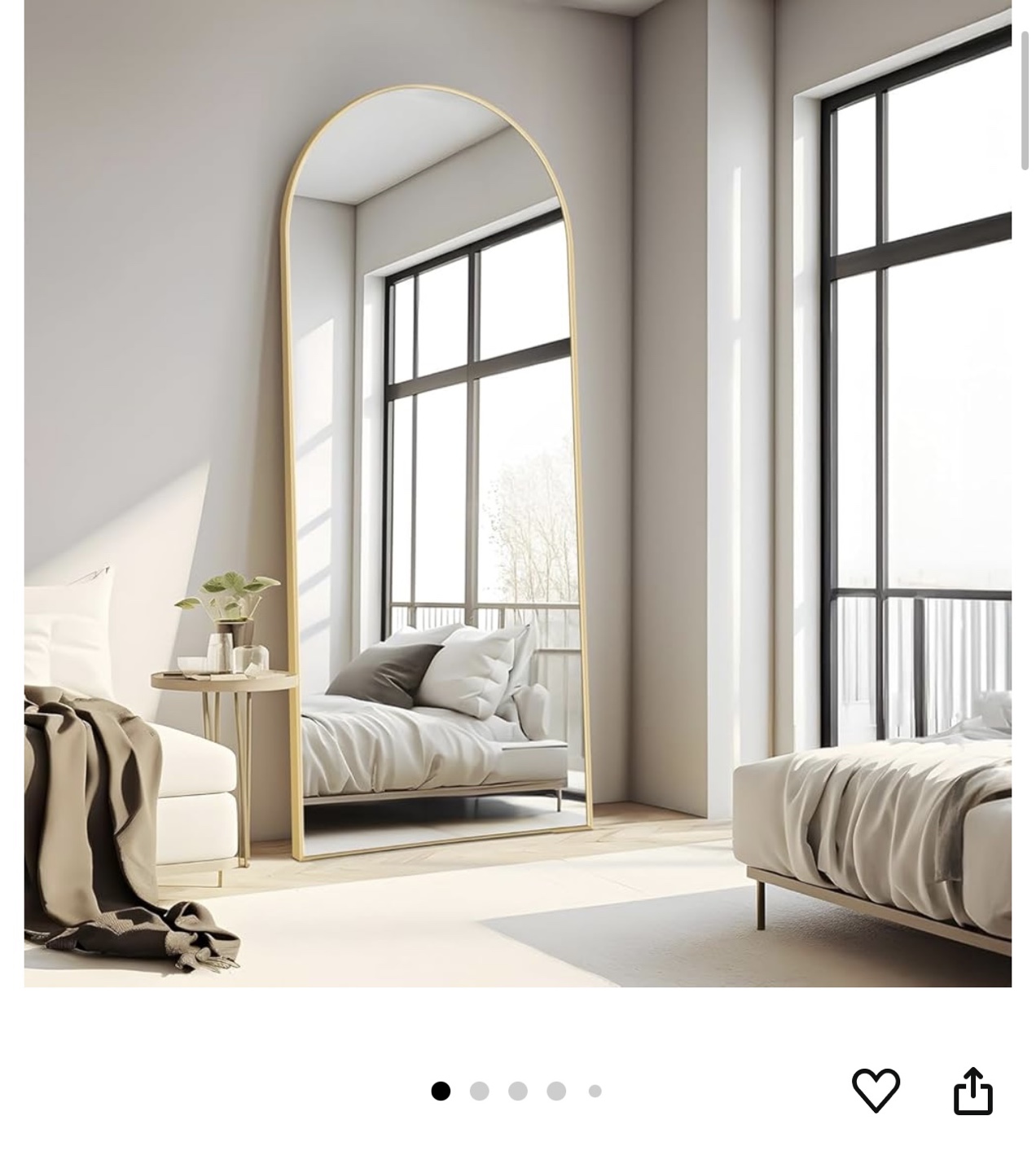 Full-Length Arch Mirror - Gold Frame - photo 4