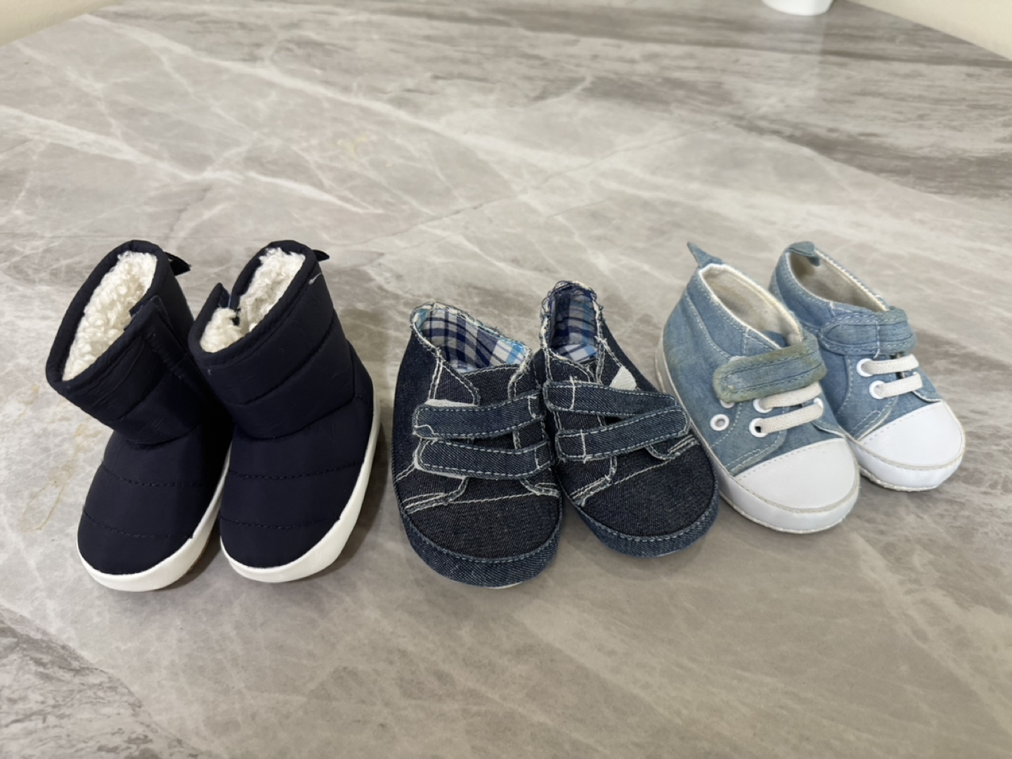 Three pairs of baby boy shoes