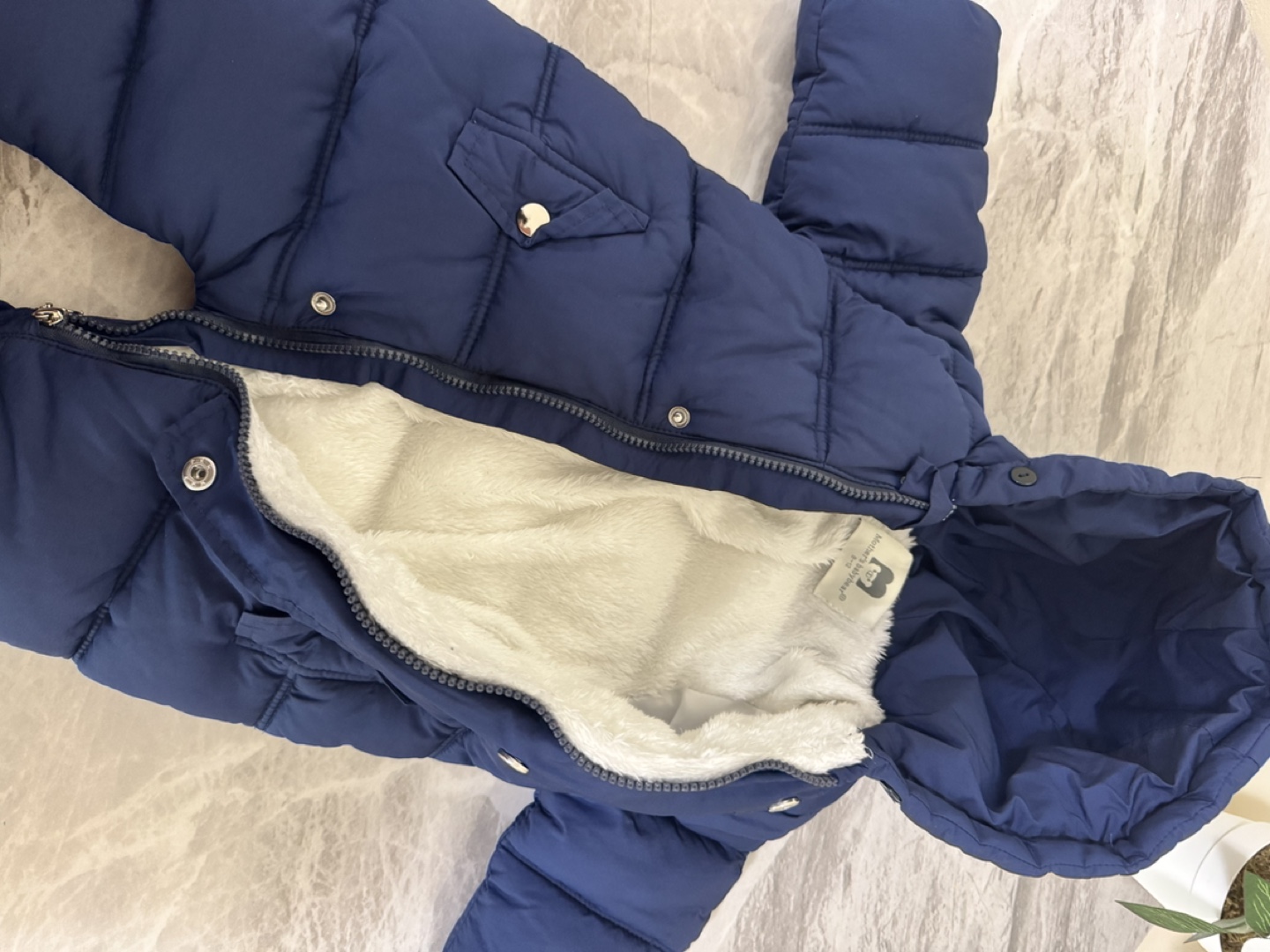 Baby Boy's Navy Blue Puffer Snowsuit - photo 2
