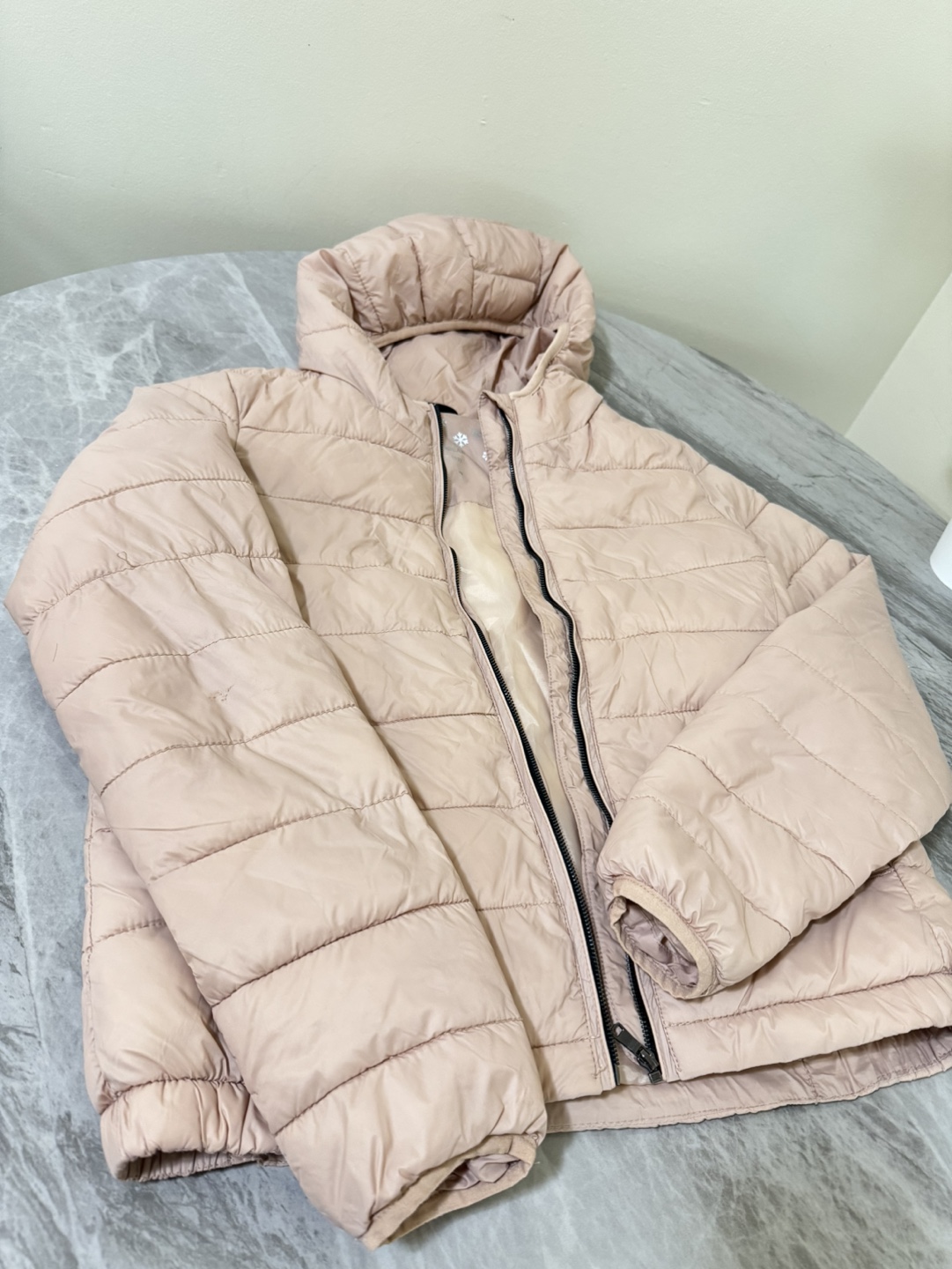 Pull&Bear Pink Puffer Jacket - Size Medium