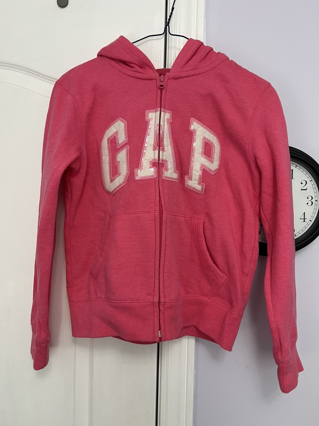 Girls Pink GAP Hoodie Zip-Up Jacket Size L