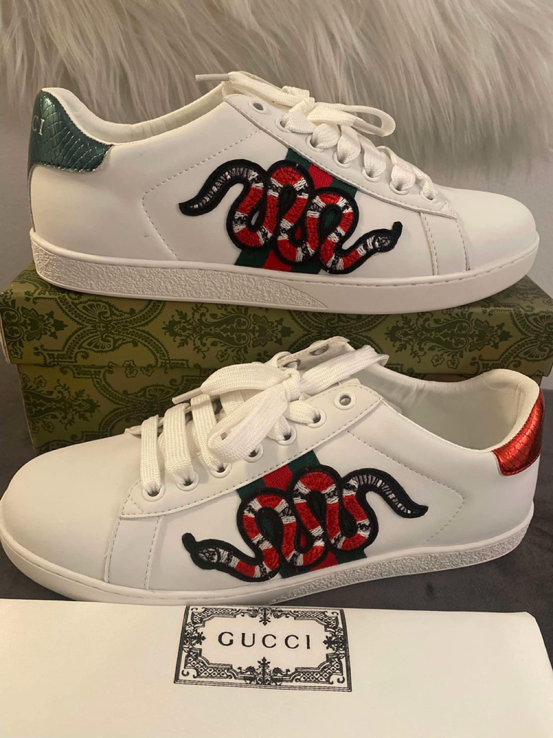 Embroidered Snake Sneakers
