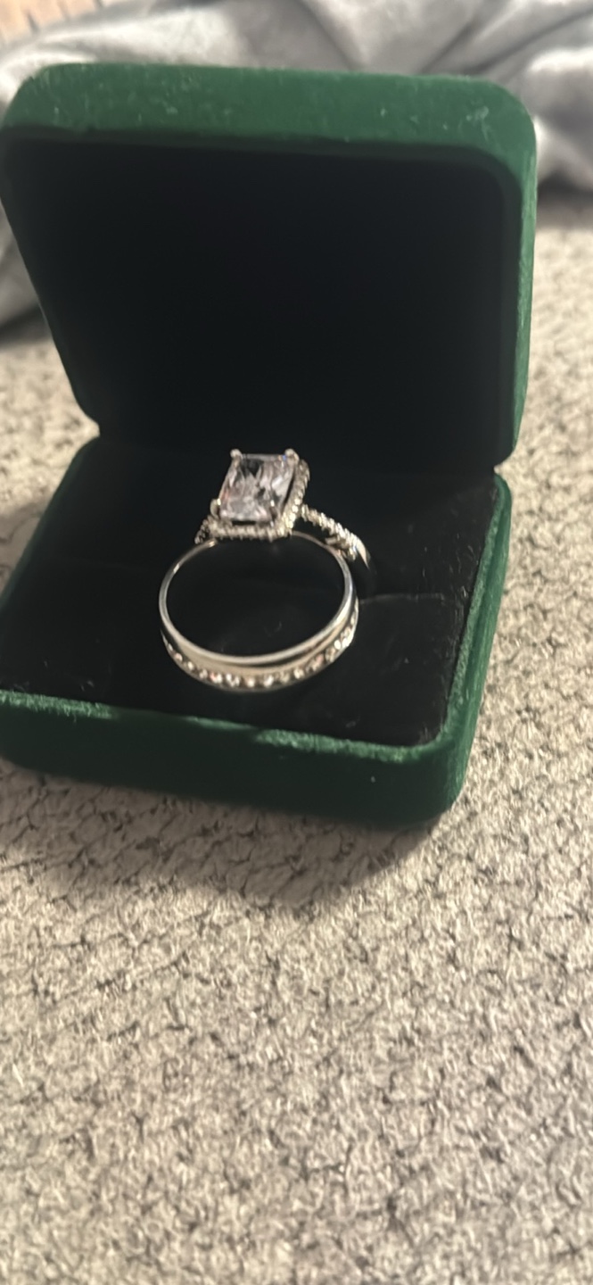 Stunning Two-Piece Cubic Zirconia Ring Set