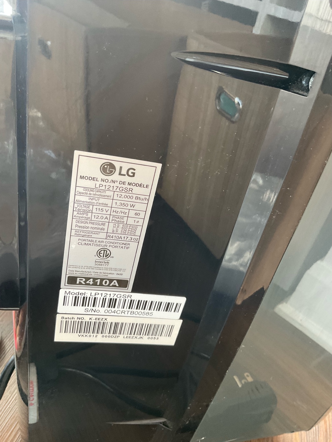 LG Portable Air Conditioner - photo 4