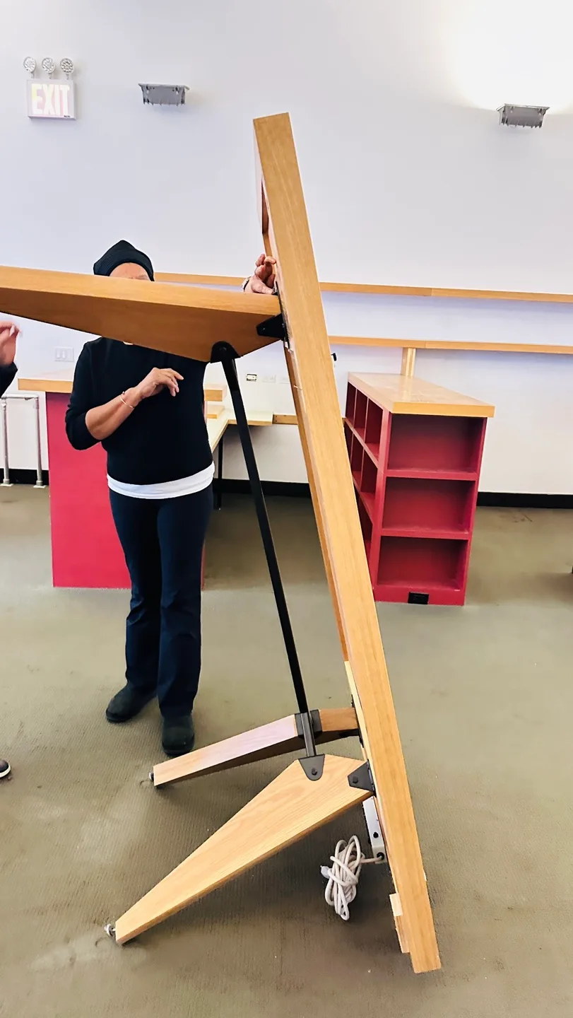 Mid-Century Modern Writing Desk with Cable Management image indicator(4)