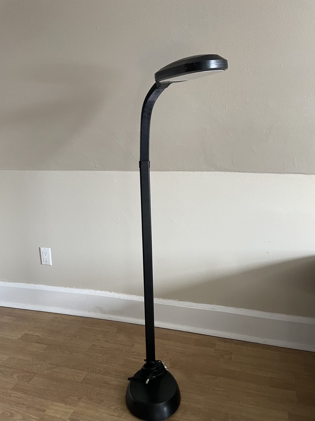Black LED Floor Lamp with Flexible Neck