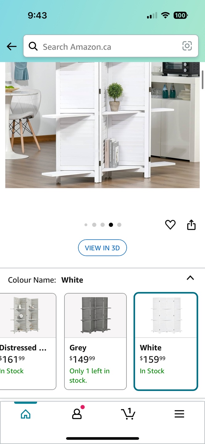 White Wooden Room Divider with Shelves - photo 3