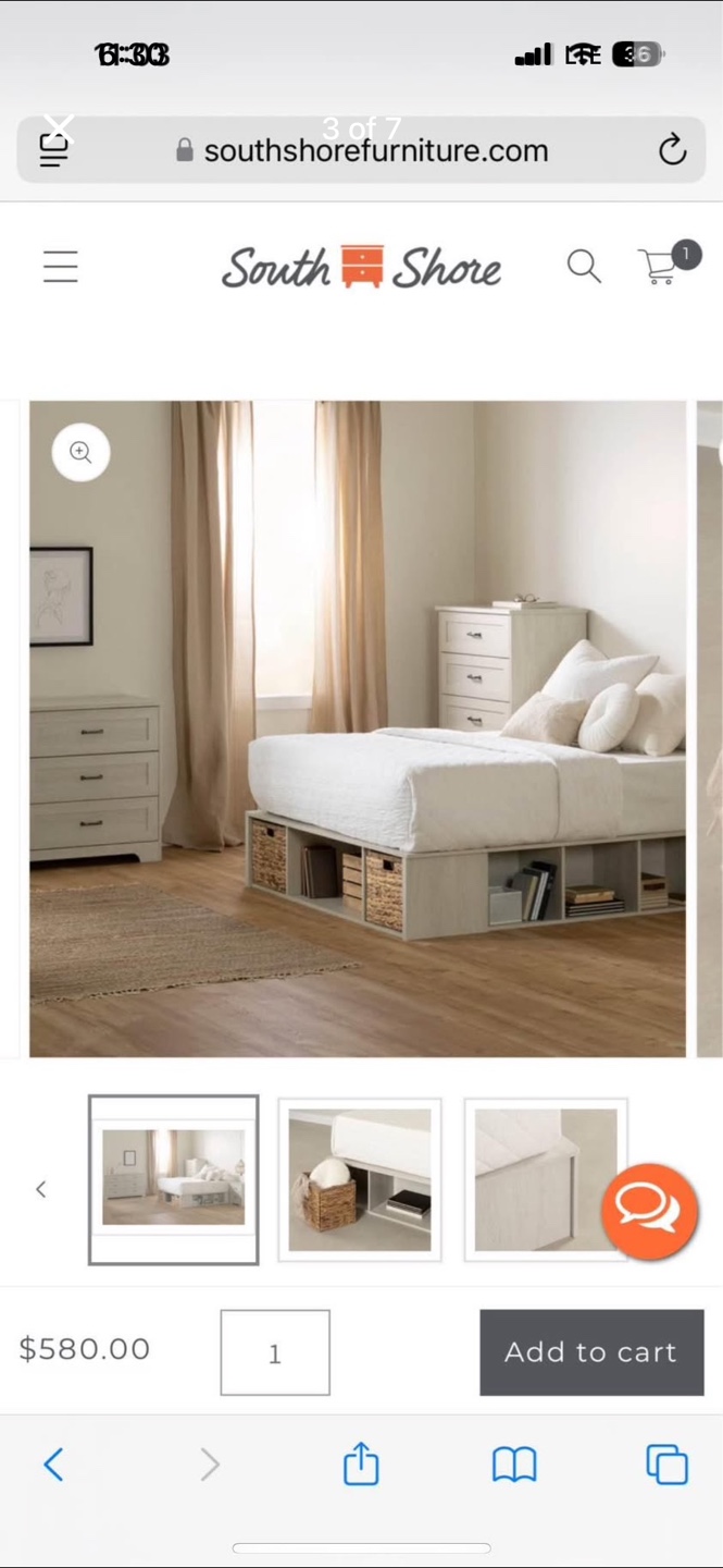 South Shore Queen Platform Bed with Storage - photo 2