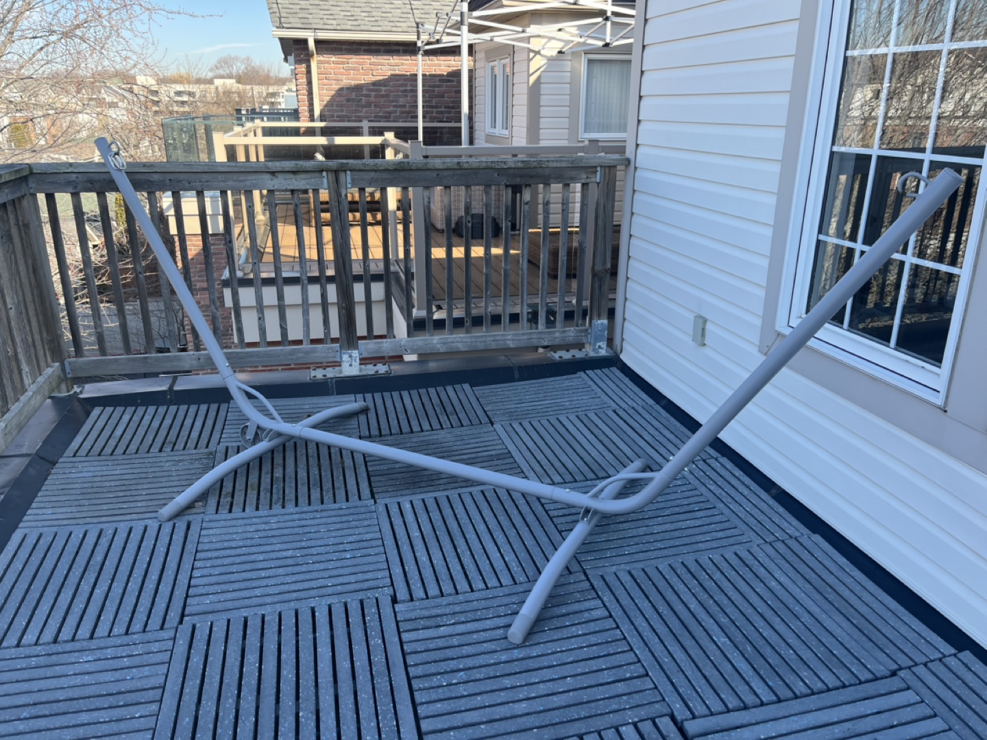 Grey Metal Stand for Hammock