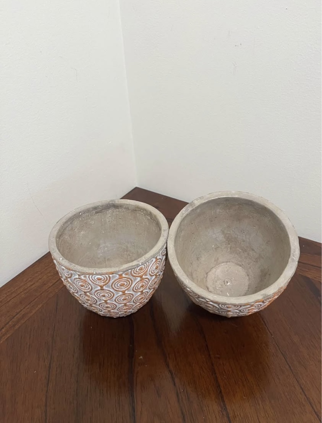 Pair of Decorative Concrete Pots