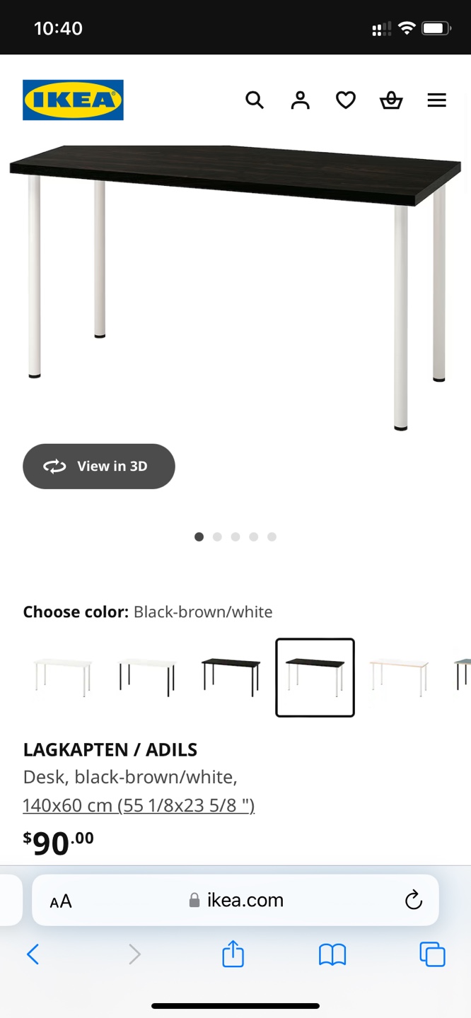 IKEA LAGKAPTEN/ADILS Desk - Black/orange