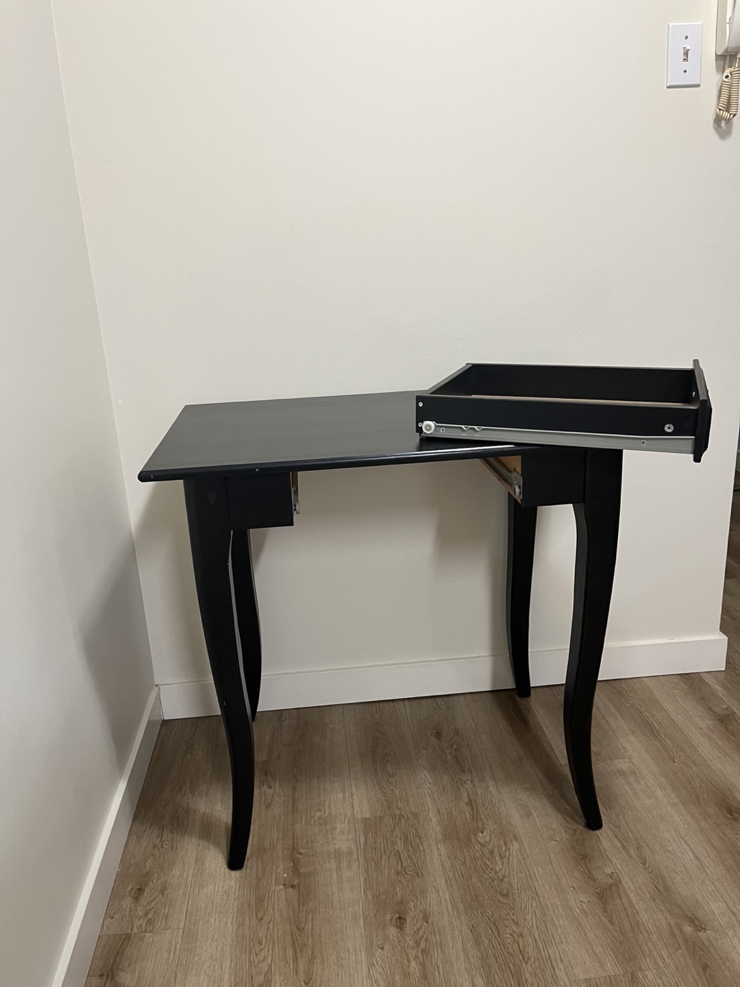 Black Writing Desk with Single Drawer - photo 4