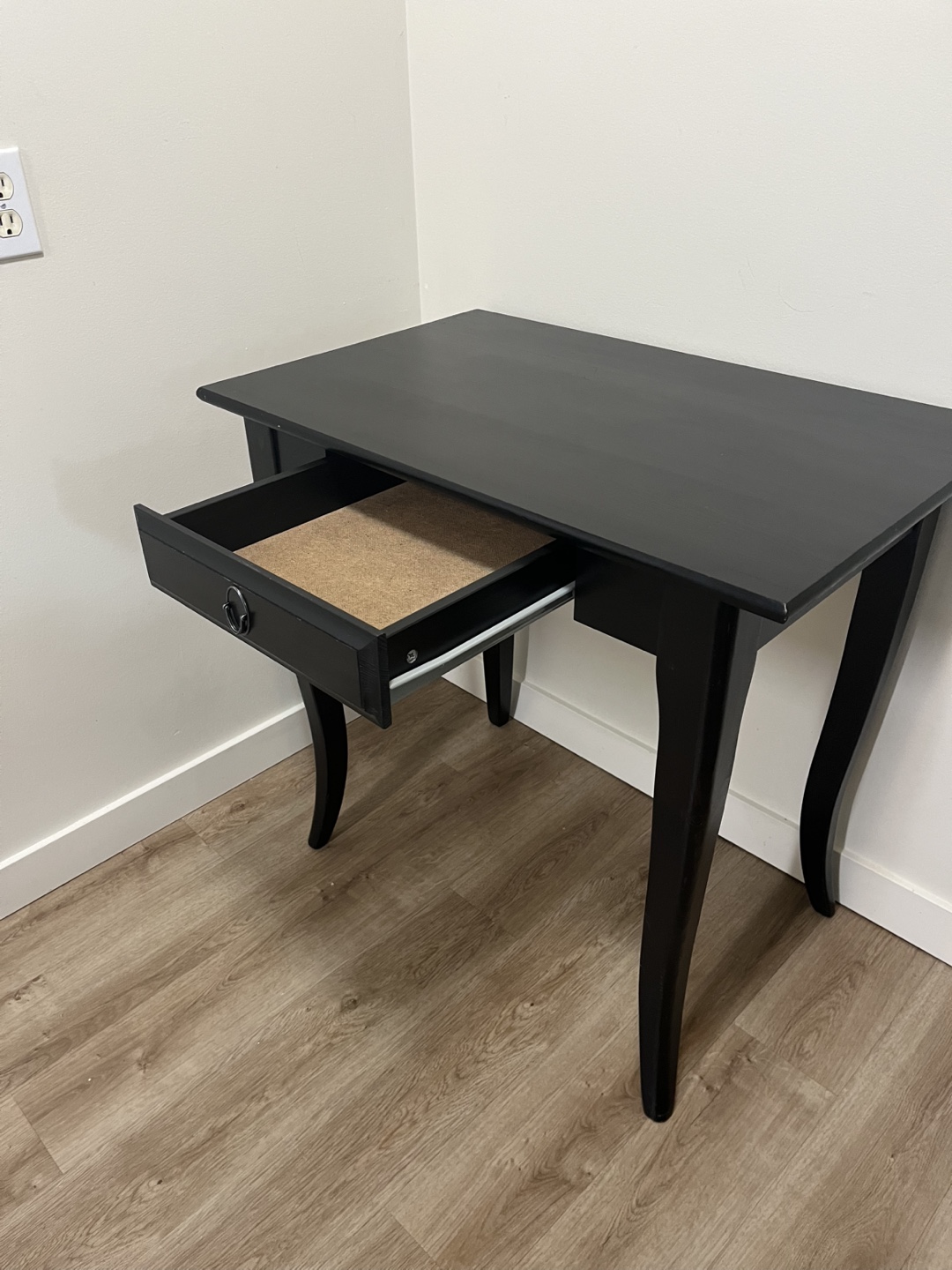 Black Writing Desk with Single Drawer - photo 2