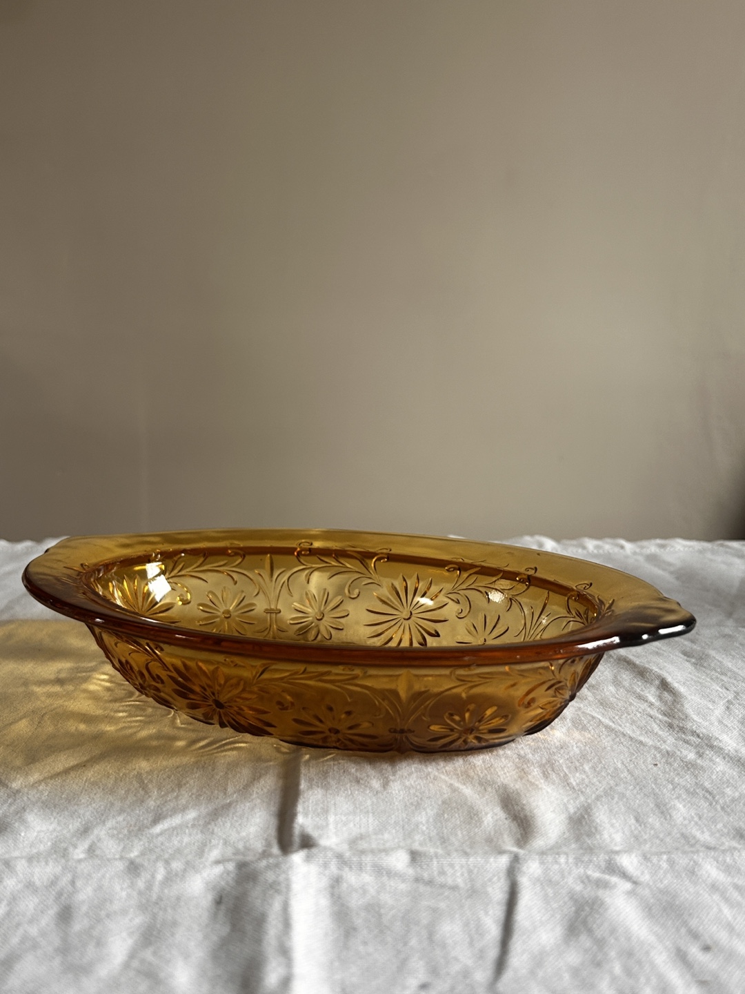 Vintage Amber Glass Serving Dish - photo 2