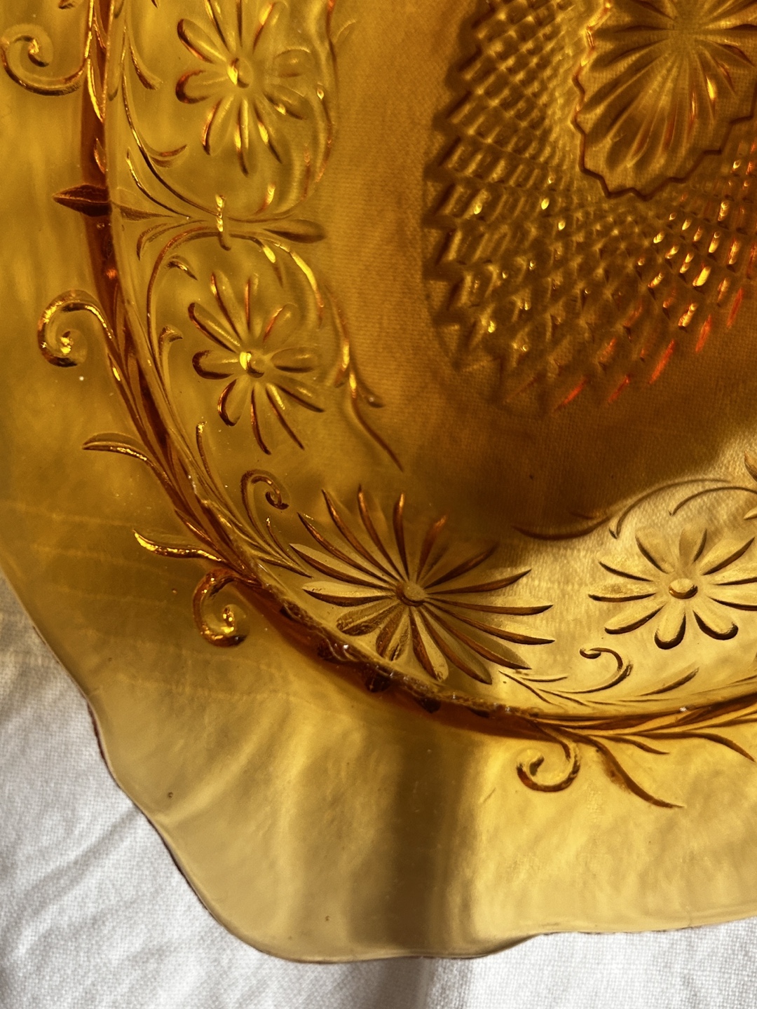 Vintage Amber Glass Serving Dish - photo 5