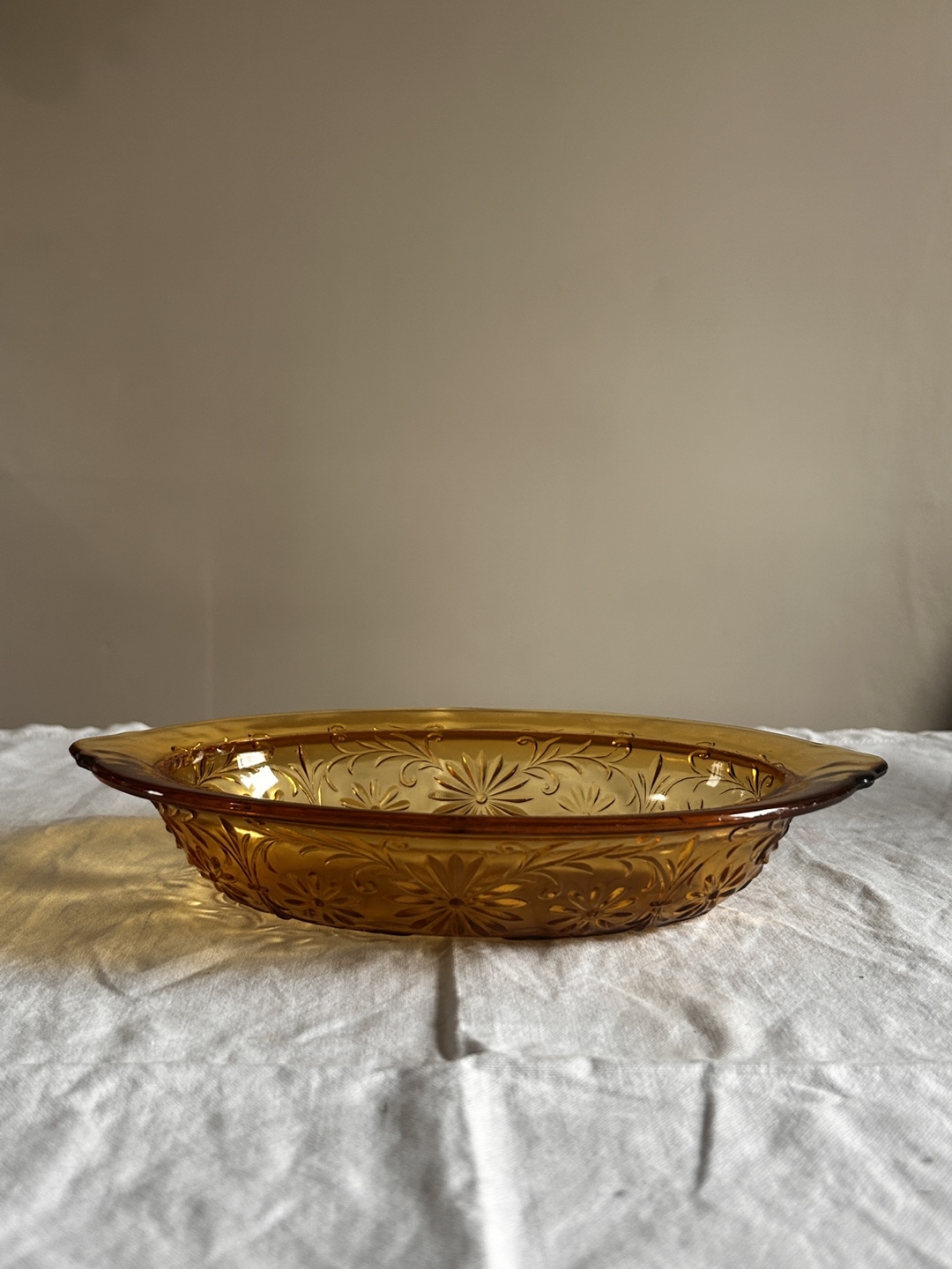 Vintage Amber Glass Serving Dish - photo 4