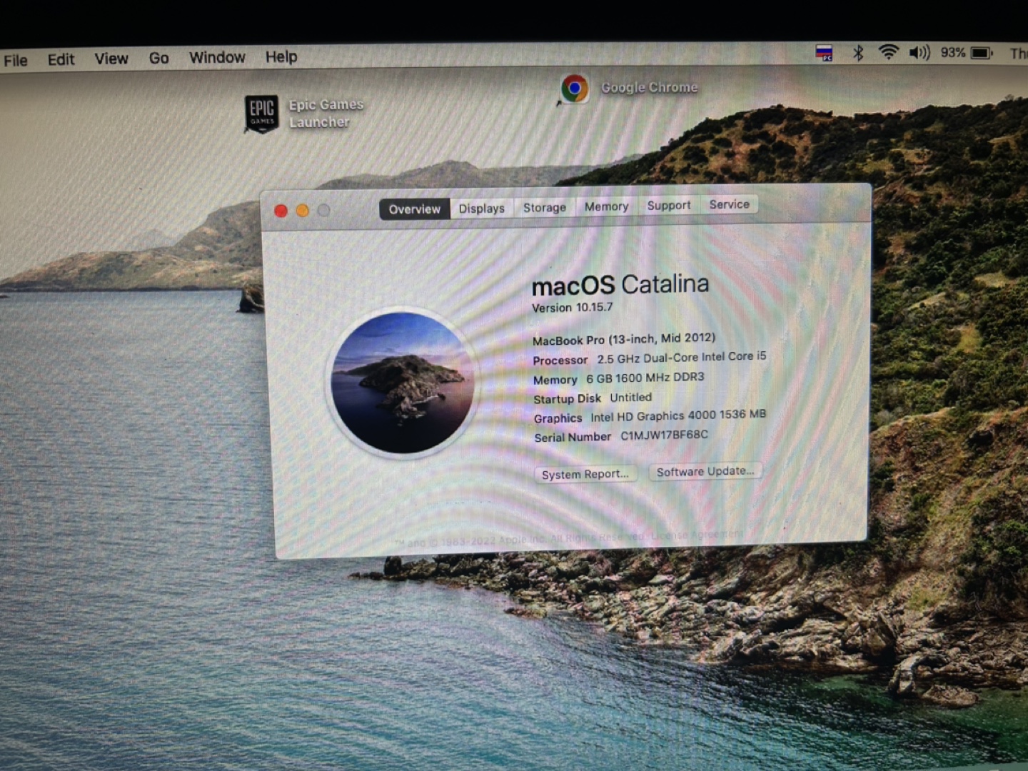 Apple MacBook Pro 13-inch Mid 2012 - macOS Catalina