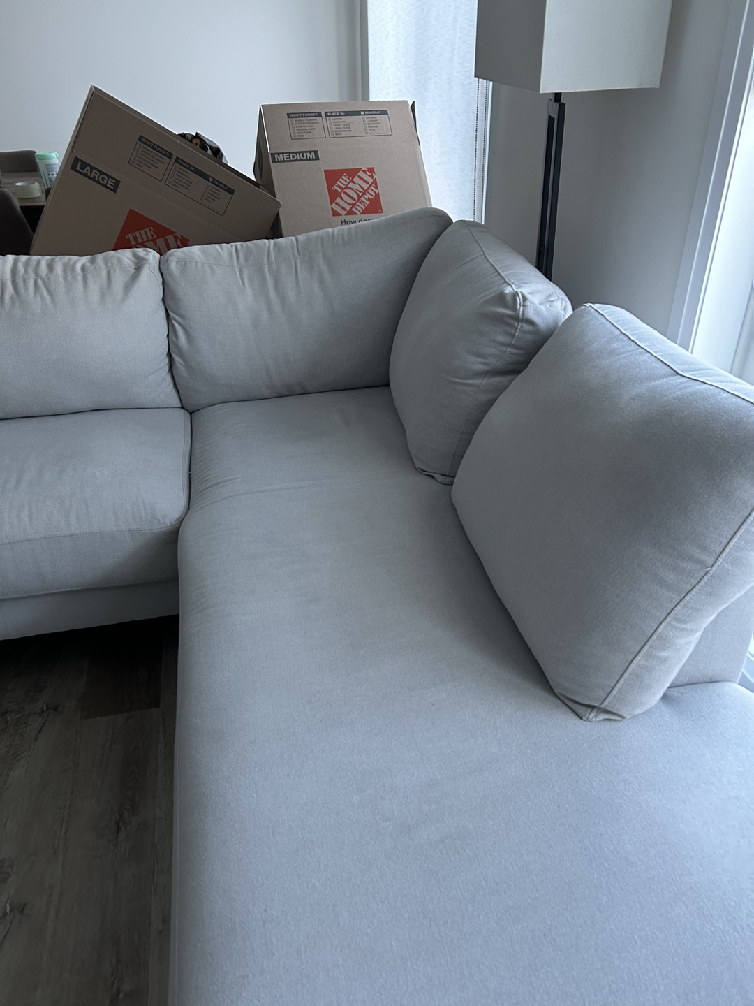 Light Grey Sectional Sofa - photo 2