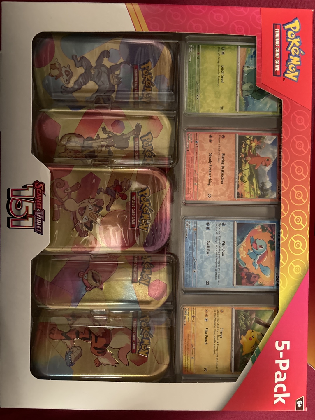 Pokemon Scarlet & Violet 151 5-Pack Tin Set