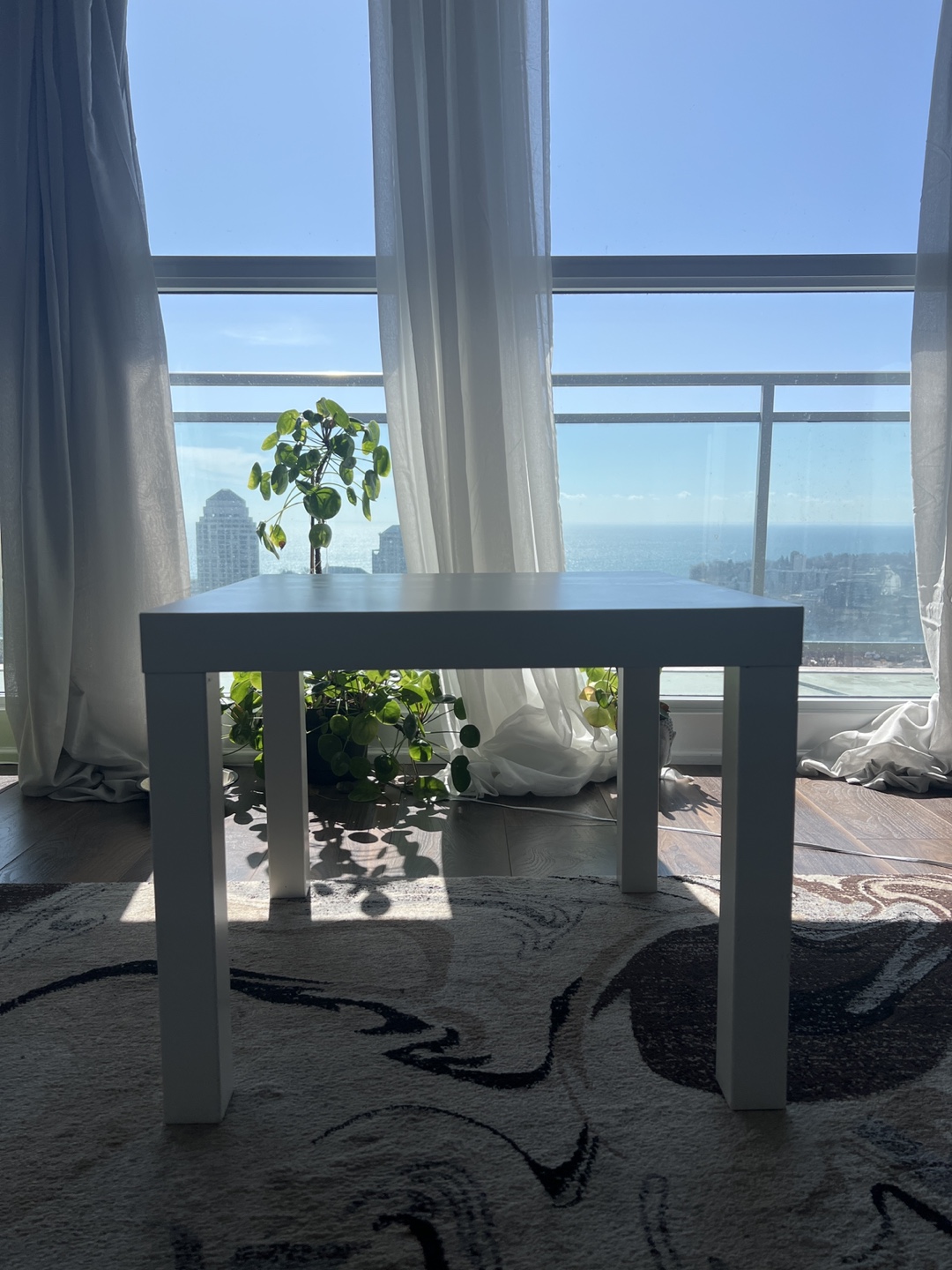 White Square Side Table