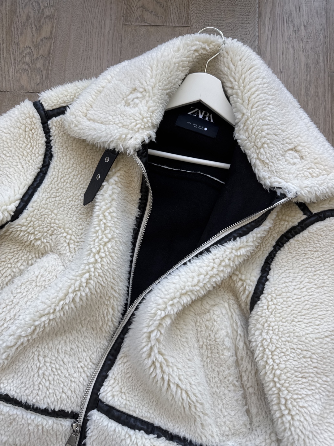 Zara Cream Sherpa Jacket Size Small - photo 2