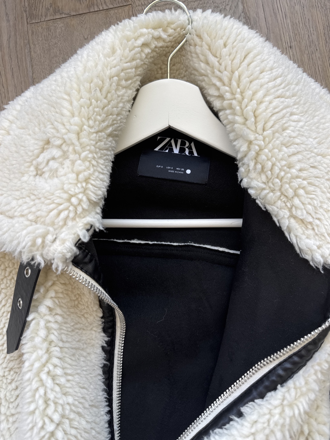 Zara Cream Sherpa Jacket Size Small - photo 3